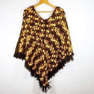 Vintage Knitted Poncho Sweater